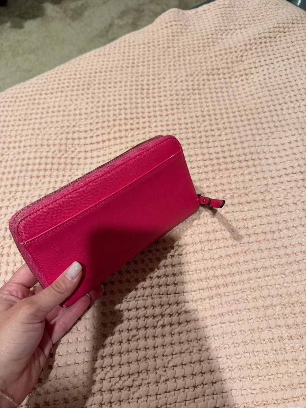 kate spade Hot Pink Zip-Around Card Holder Wallet